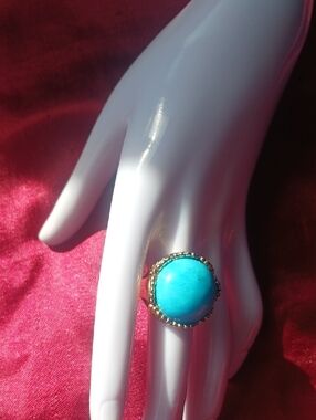 Studio Barse Gold Ring with Turquoise Stone